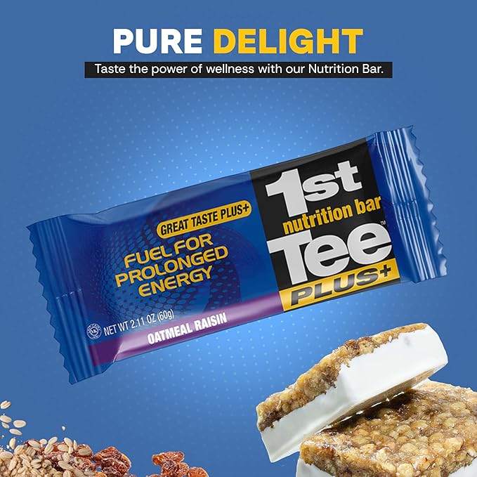 1st Tee PLUS+ Oatmeal Raisin bars made with Natural Ingredients Breakfast Bars | Best Oatmeal Bars