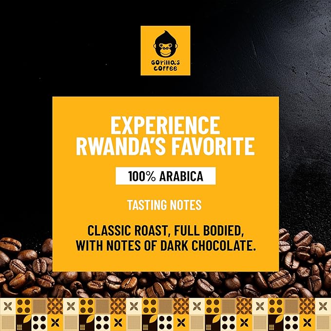 Gorilla's Coffee 100% Arabica - Medium Roast Whole Bean Coffee, Fair Trade, Full Bodied, with Notes