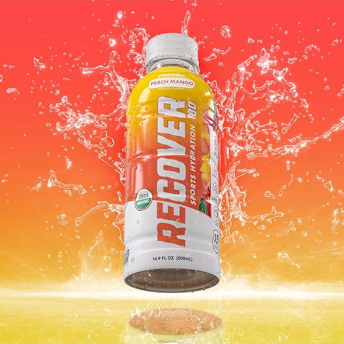 RECOVER 180 Organic Sports Hydration Drink, No Sugar Added, 20 Calorie Sports Beverage, Organic