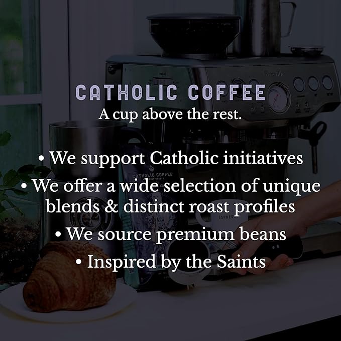 Catholic Coffee St. Drogo | Ethiopian Medium Roast Ground Coffee ??Dark Chocolate & Berry Notes |