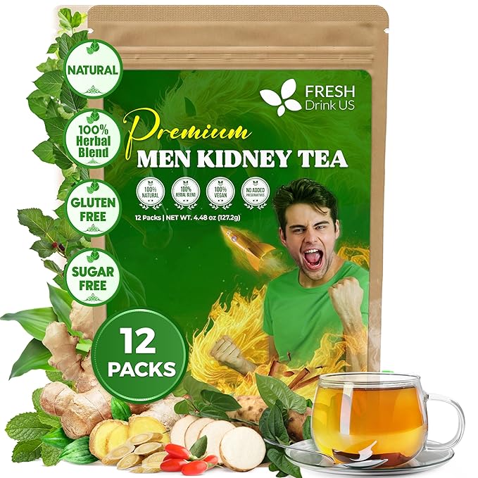 FreshDrinkUS, 12 Packs of Premium Herbal Kidney Support Tea ??Ginseng Six Treasure Blend, 9