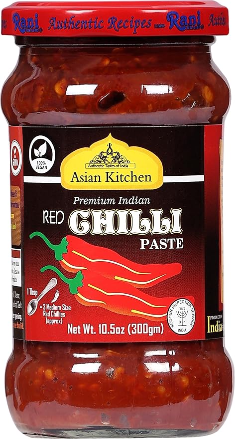 Asian Kitchen Red Chilli Cooking Paste 10.58oz (300g) Glass Jar ~ Vegan | Gluten Free | NON-GMO |