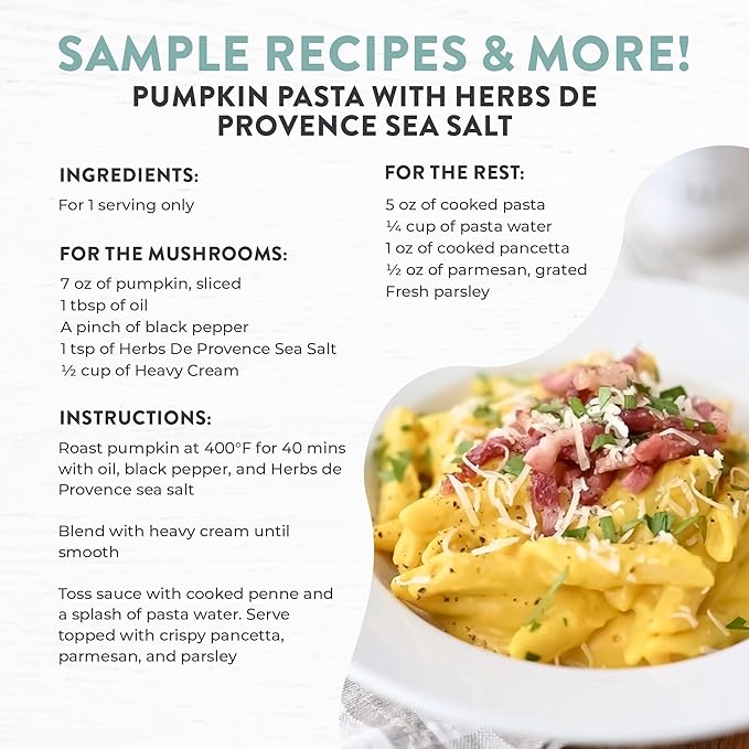 FLORIDA PURE Herbs de Provence Sea Salt - 80+ Mineral Sea Salt, Natural, Unrefined, Non Iodized