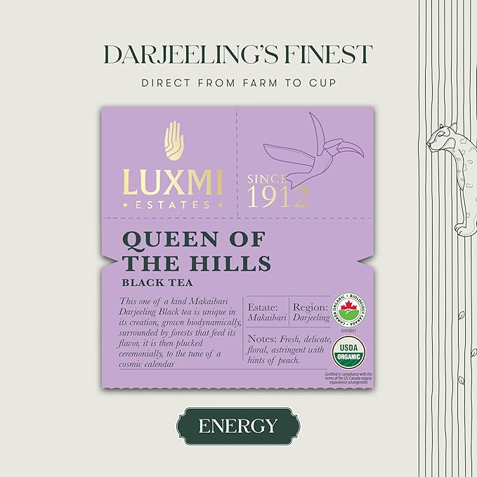 Luxmi Estates Queens Black Tea Blend 50 Tea Bags (100gm) Pack | Organic Black Tea | 50 Cups Bulk