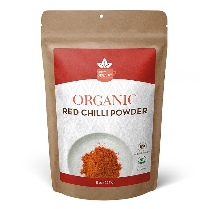 SPICY ORGANIC Red Chili Powder - USDA Certified Organic, Non-GMO - Perfect for adding a smoky