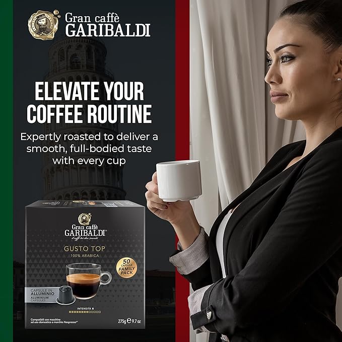 Gran Caffè Garibaldi Espresso Pods, Italian Roasted Compatible Nespresso Original Line Machines