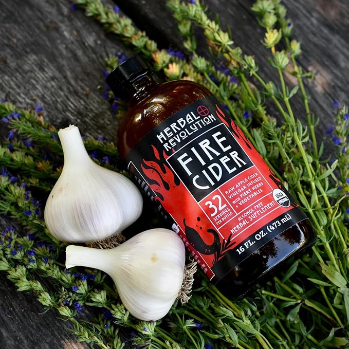 Herbal Revolution Fire Cider Apple Cider Vinegar - Certified Organic Non-GMO ACV Infused with