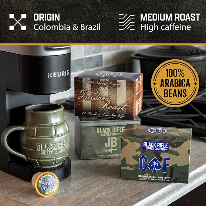 Black Rifle Coffee Company Medium Roast K Cups - Single Serve K Cups Coffee Pods - Kcup Pods