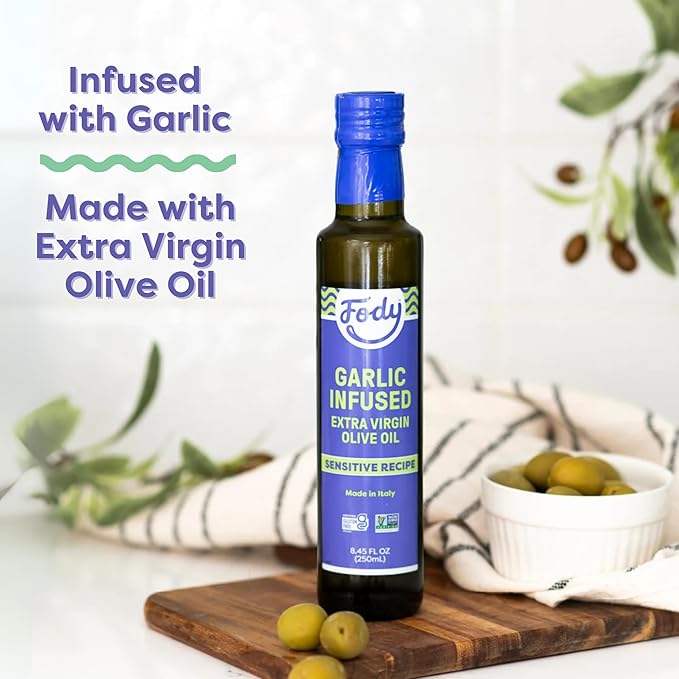 Fody Foods Garlic Infused Extra Virgin Olive Oil, 8.45 Oz, Low FODMAP Certified, Gut & IBS