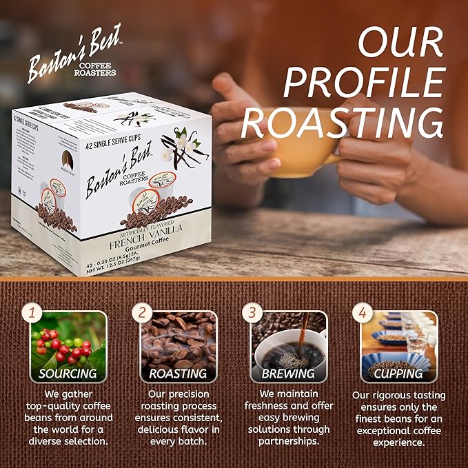 Boston’s Best – French Vanilla Flavored – Medium Roast – Single Serve Coffee Pods, Compatible with