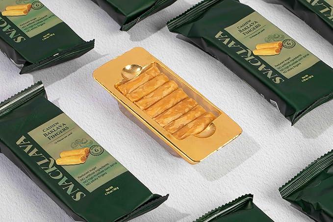 Snacklava Cashew Baklava Fingers - 20 Pack (12 Pieces per Pack) - No Artificial Ingredients, Colors