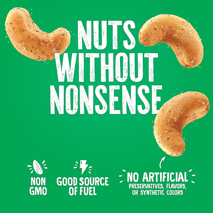 Emerald Nuts Salt and Pepper Seasoned Cashews 7ct (1-Pack), 100-Calorie Individual Packs, Kosher