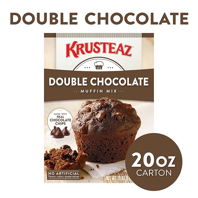 Krusteaz Muffin Mix, Double Chocolate Muffin Mix, Made with Real Chocolate Chips & No Artificial