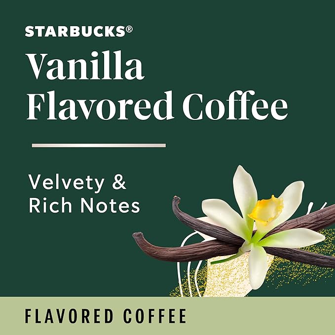 Starbucks K-Cup Coffee Pods, Vanilla Flavored Coffee, Naturally Flavored, 100% Arabica, 6 boxes (60