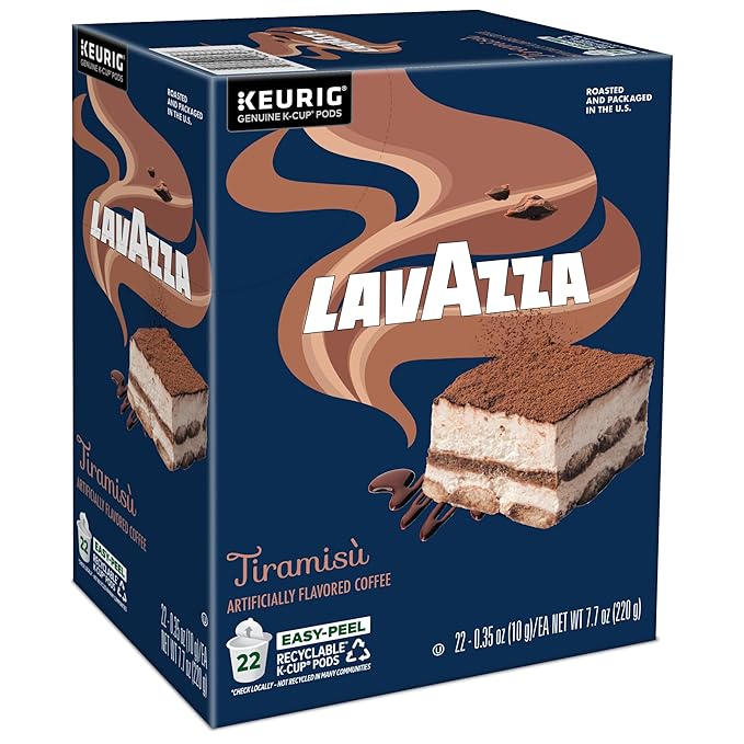 Lavazza Tiramis Coffee, Single Serve Keurig K-Cup Pods, Flavored Coffee, 4 Packs