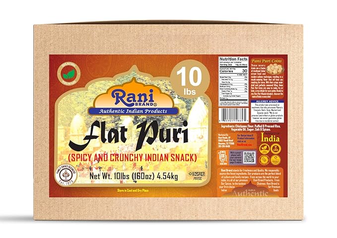 Rani Pani Puri Coins 160oz (10lbs) 4.54kg 1650-1660 Coins Bulk Box ~ Uncooked, Microwaveable wheat