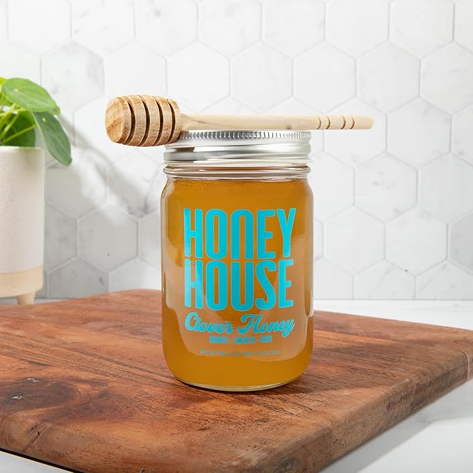 Honey House 100% Raw Clover – 100% Pure, Unfiltered & American-Sourced – Natural Sweetener in 12oz