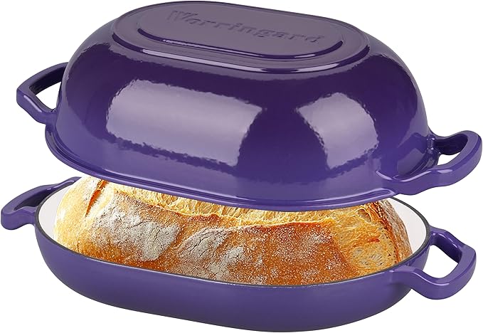 Enameled Cast Iron Sourdough Bread Oven, Dutch Oven, Loaf Cast Iron Bread Pan for Homemade Bread