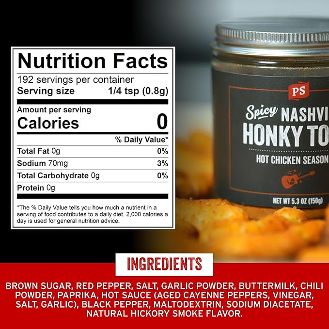 PS Seasoning Honky Tonk Nashville Hot Chicken Seasoning - Spicy Chicken BBQ Seasoning and Rubs for
