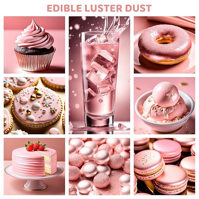 Luster Dust Edible - 15 Grams Food Grade Cake Dust Shimmer Powdered, Cherrysea Powder Luster Dust
