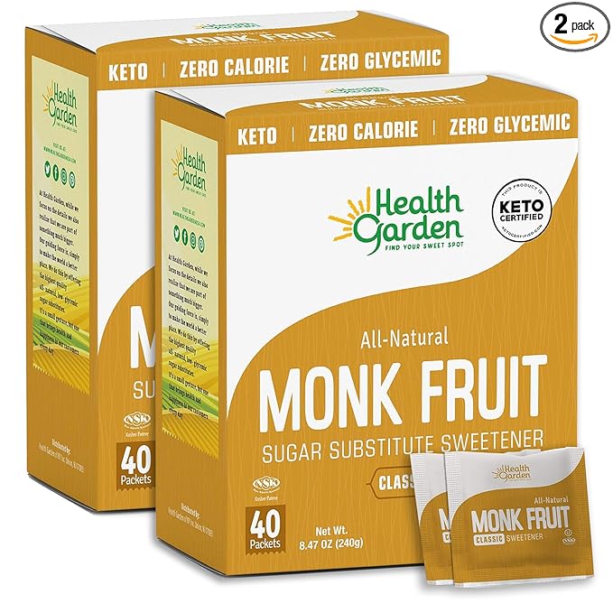 Health Garden Monk Fruit Sweetener, Classic - Non GMO - Gluten Free - Sugar Substitute - Kosher
