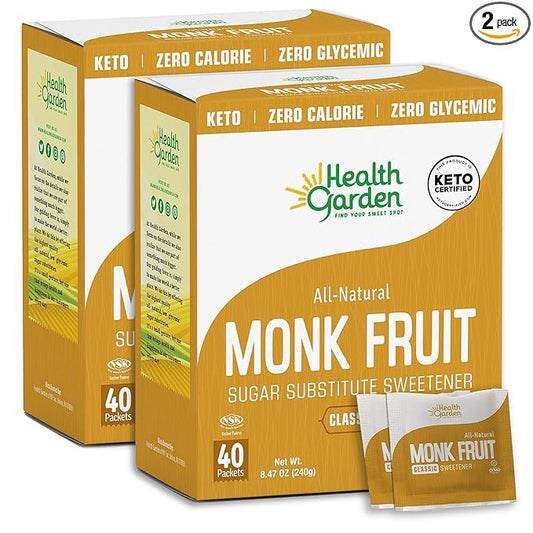 Health Garden Monk Fruit Sweetener, Classic - Non GMO - Gluten Free - Sugar Substitute - Kosher