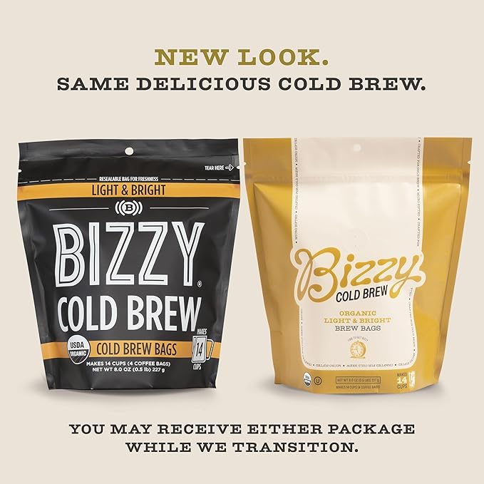 Bizzy Organic Cold Brew Coffee | Light & Bright Blend | Coarse Ground Coffee | Light Roast | Micro