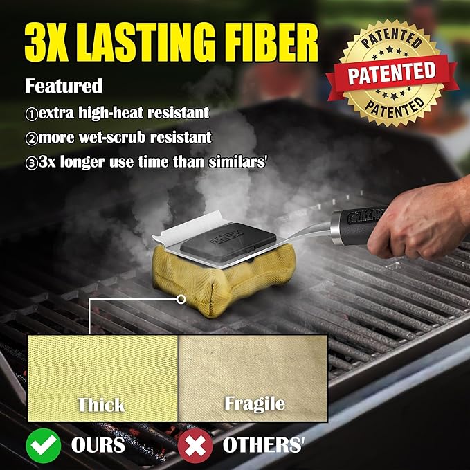 GRILLART Grill Brush for Outdoor Grill Bristle Free - Reinforced Grill Cleaner Scraper BBQ Brush