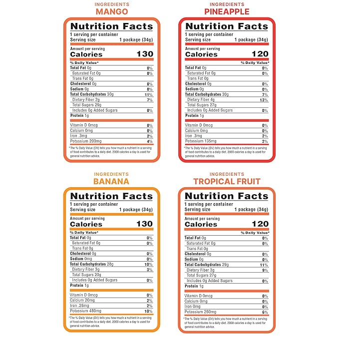 Nature's Turn Freeze-Dried Fruit Snacks, Mixed Tropical (Mango, Pineapple, Banana) Fruit Crisps