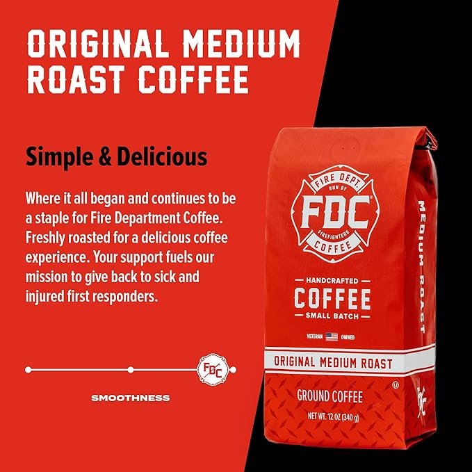 Fire Department Coffee - Gives Back to Firefighters - Balanced & Smooth Original Medium Roast