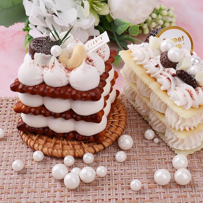 White Pearl Sprinkles for Cake Decorating, 6 Sizes Mix 4.6 oz Edible Pearl Sugar Sprinkles for