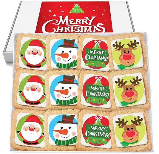 Christmas Cookies Gift Basket for Kids Men Women | Holiday Gourmet Corporate Food Gift INDIVIDUALLY