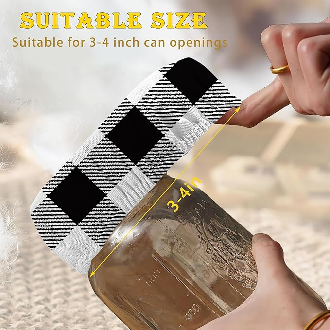 Gray White Plaid Sourdough Starter Cloth Covers Jars Or Kombucha Kefir Fermentation Cheese Fabric