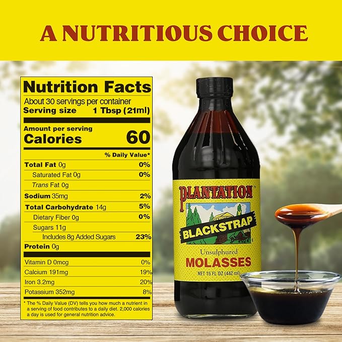 Plantation Blackstrap Molasses Bottle 15 oz (Pack of 2)