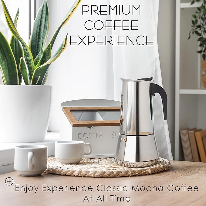 Mixpresso 12 Cup Greca Stovetop Espresso Pot 600ml/20oz, Moka Pot with Coffee Percolator Design