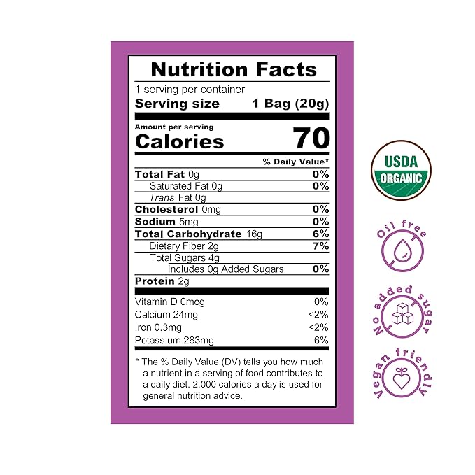 Good Chips Beet & Yacon - Crispy, Baked, No Oil, No Added Salt - Organic, High Fiber, Prebiotic