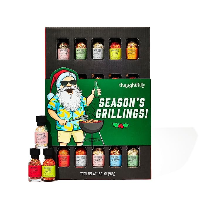 Smokehouse by Thoughtfully Holiday Ultimate Grilling Spice Seasoning Gift Set,Flavors Include Chili