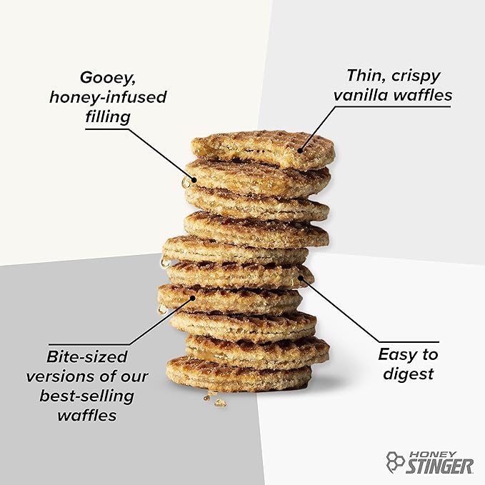 Honey Stinger Organic Mini Vanilla Waffles, Energy Stroopwafel for Exercise, Endurance and
