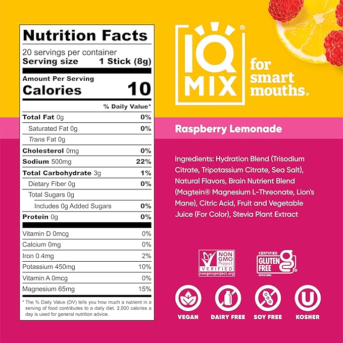 IQMIX Hydration Electrolyte Powder ??4-in-1 Formula for Hydration, Mental Clarity, Mood and