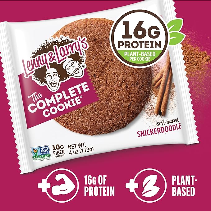 Lenny & Larry's The Complete Cookie, Snickerdoodle, Soft Baked, 8g Plant Protein, Vegan, Non-GMO, 2