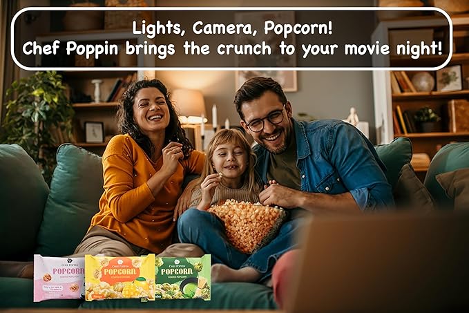 CHEF POPPIN Asian-Style Gourmet Flavored Popcorn, Non-GMO Corn, All Natural, Mango, 50g, 1.76 oz