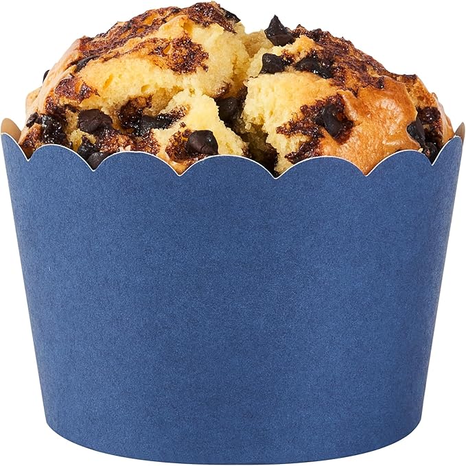 Panificio 10 Ounce Cupcake Wrappers, 200 Scalloped Baking Cups - Oven-Ready, Greaseproof, Midnight