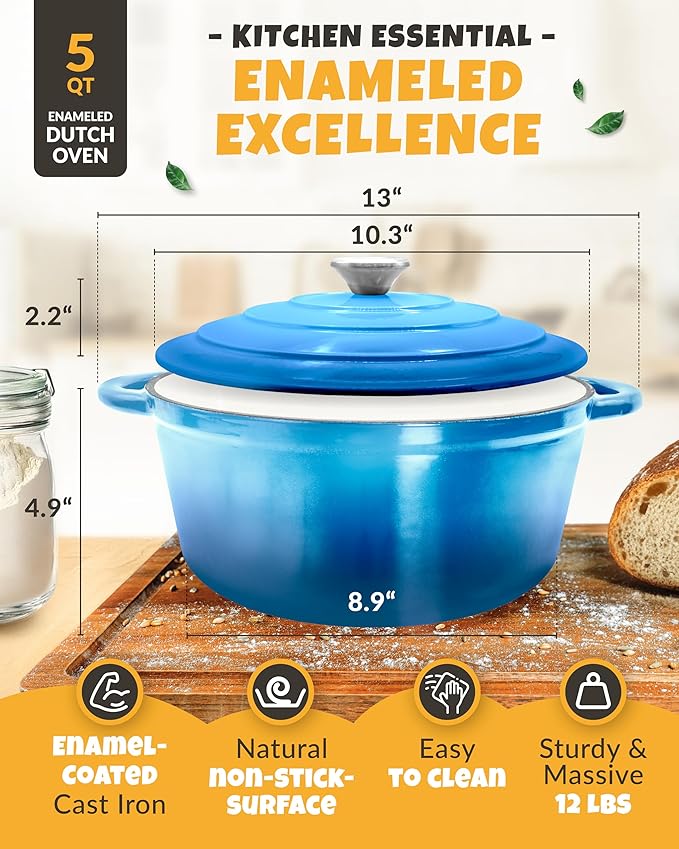 Dutch Oven for Bread Baking - incl. Sourdough Bread-Baking Supplies like Banneton Bread-Proofing
