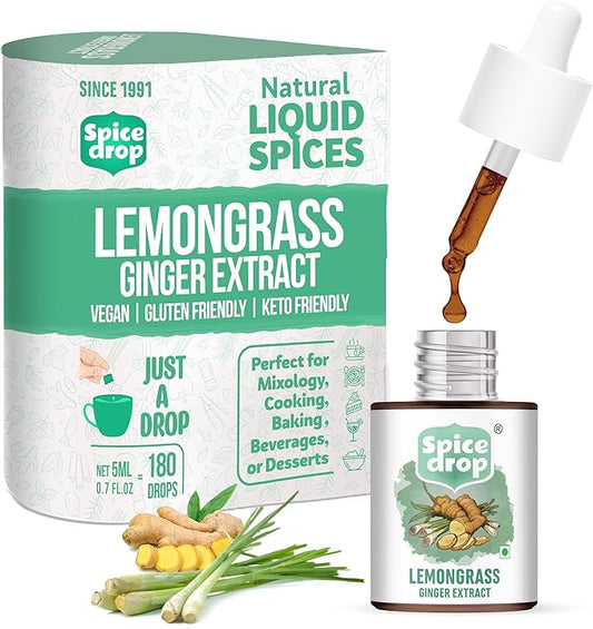 Spice Drop Lemongrass Ginger Natural Extract | Best for Tea, Soups, Salad Dressings, Shakes | 0.17