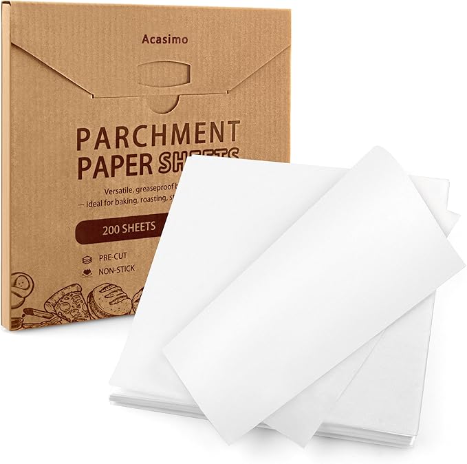 200PCS Parchment Paper Sheets, 10x10in, Squares Baking Paper for Baking, Air Fryer, Steaming