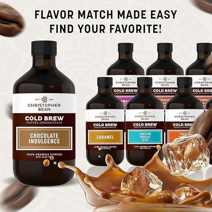 Christopher Bean Hand Crafted Chocolate Indulgence Flavored Coffee - Unsweetened Cold Brew & Iced