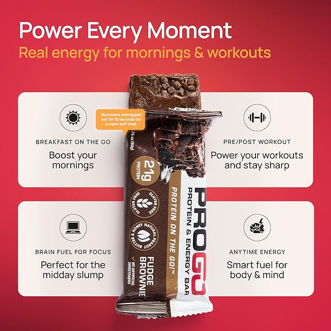 ProGo Protein Bars, Low Sugar, High Protein Snacks (Up to 22g) - 95% Pure Isolate for Faster Muscle