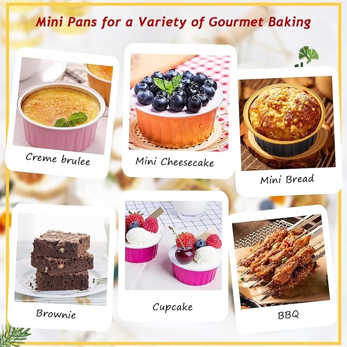 Red Cupcake Liners Muffin Tins 50 Pack,Free-Air 5oz Aluminum Foil Baking Cups with Lids,Disposable