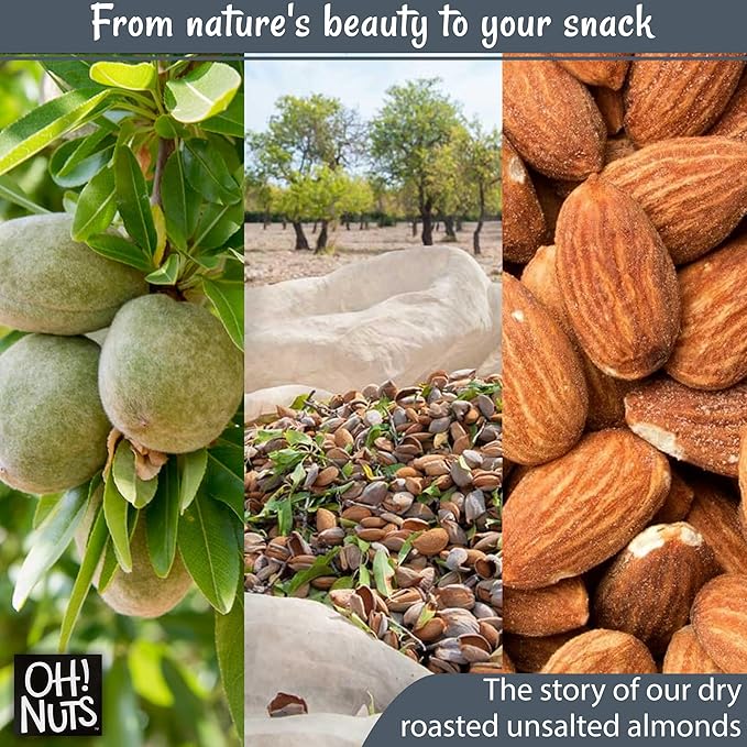 Oh! Nuts Almonds - Dry Roasted Unsalted Almonds - 5 lb - No Salt, No Oil All-Natural Protein