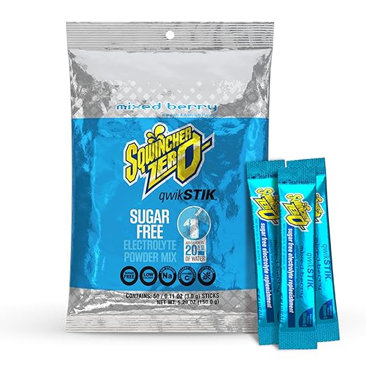 Sqwincher Zero Qwik Stik, Mixed Berry, Sugar Free, Low Calorie, Low Sodium Electrolyte Powder